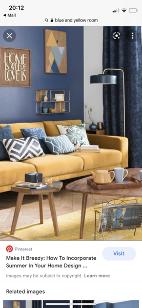 To buy a bright yellow rug for this room? Example pics included