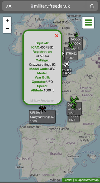 FlightRadar24 - high traffic following invasion