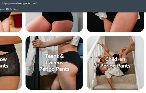 Period Pants for 'children' using a photo of boys - WTF?!