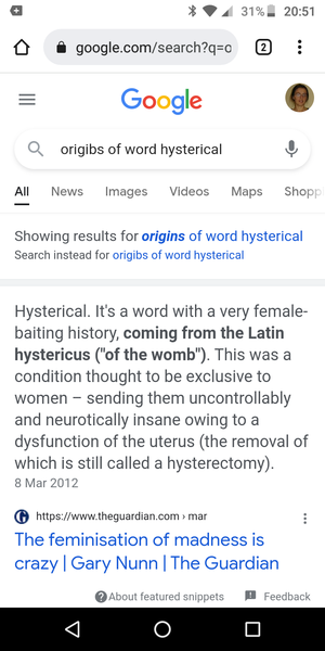 to wish women would stop calling women hysterical