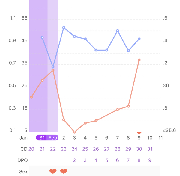 Rising LH post ovulation