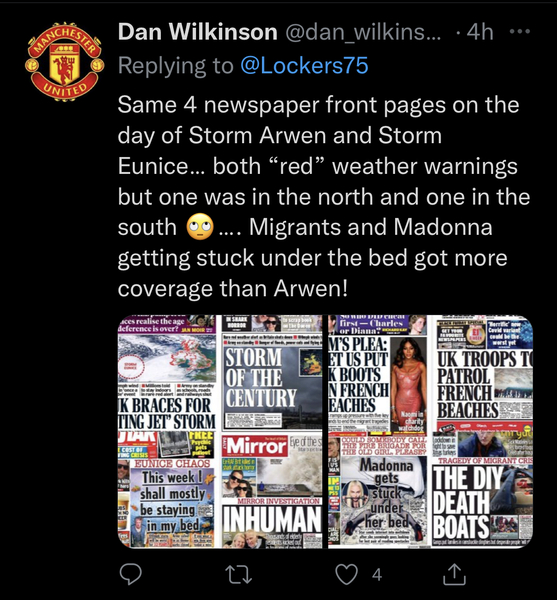 Response to storm Arwen vs Eunice