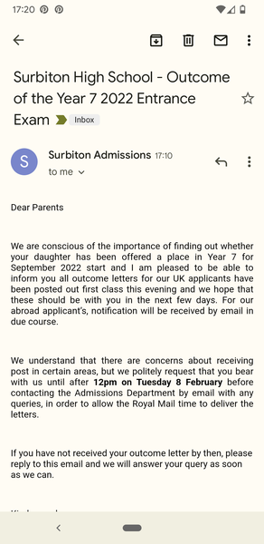 SW London Girls' Private & Grammar - applying for year 7 in 2022