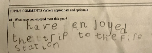 Found my son’s year two report card and it’s hilarious