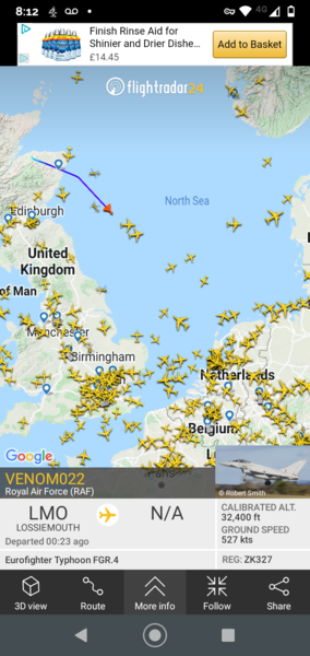 FlightRadar24 - high traffic following invasion