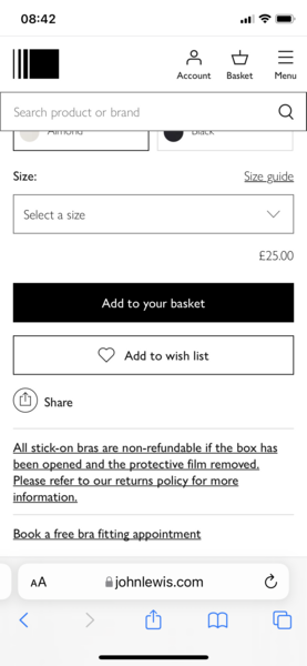 To tell you never to buy a bra online from John Lewis EVER AGAIN???