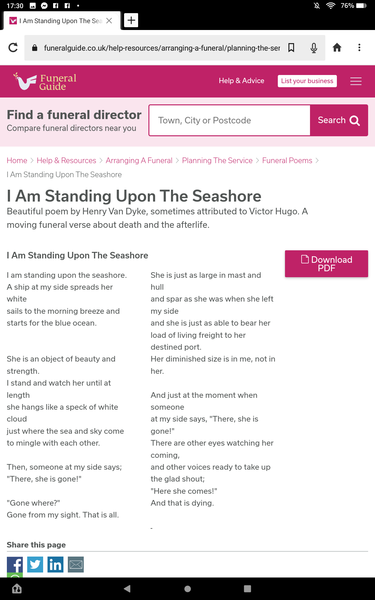 Funeral readings or poems