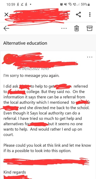 My son won't go to school.. im in shit for it