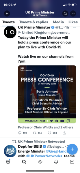 What time in the press conference later? And it is that it - It's all over? Back to Pre-March 2020?