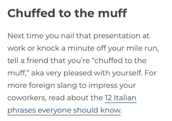 Chuffed to the muff
