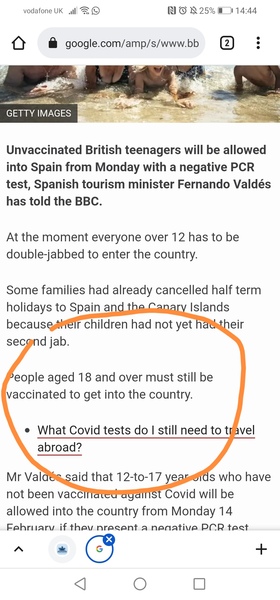 Spain will allow teenagers without vaccine