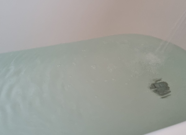 Bath water gone green!