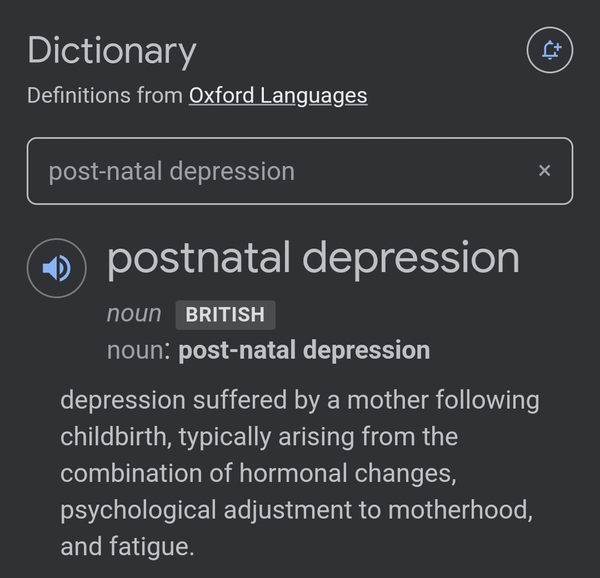 To say post natal depression is limited to women?