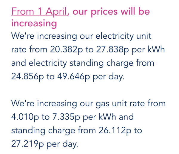 What are your new energy rates?