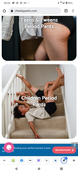 Period Pants for 'children' using a photo of boys - WTF?!