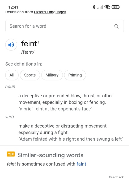 Why can't people spell "faint"?