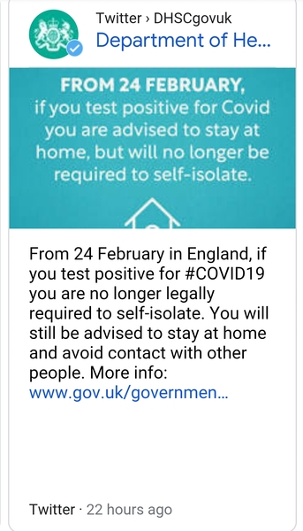 How do you feel about testing/isolation ending?