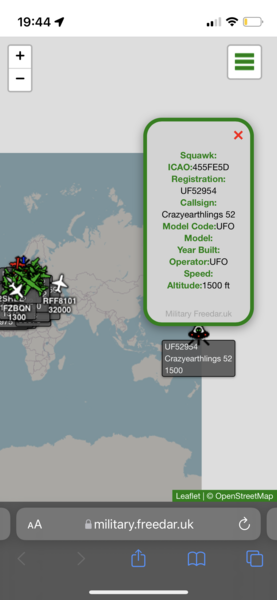 FlightRadar24 - high traffic following invasion