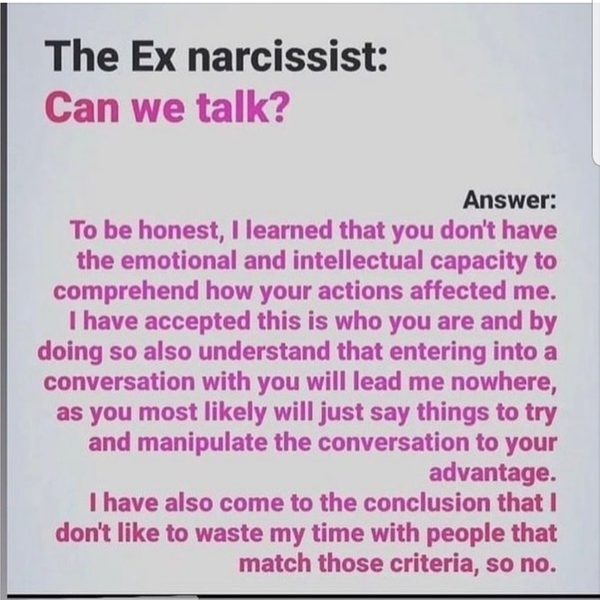 How do you come to terms with the fact that the narciasist never really loved you