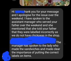 More of a WWYD than AIBU chicken in a vegan sandwich.
