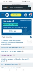 Adverts for Mush app on Infertility boards