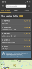 FlightRadar24 - high traffic following invasion