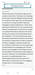 Think my stbxh has installed a phone tracker on my phone