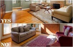 Living room rug: under sofa or in front of sofa?