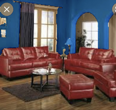 What colour walls with a red sofa