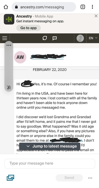 My cousin went travelling and nobody ever heard from him again