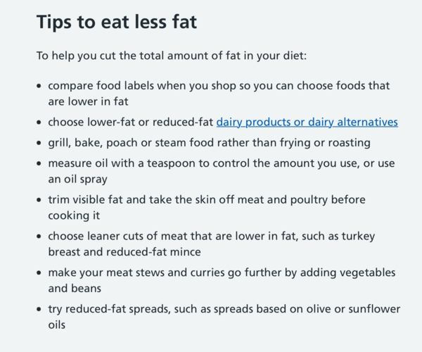 NHS healthy food guidelines - confusion