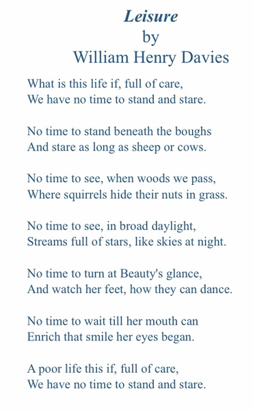 To ask what poem you return to to lift your spirits