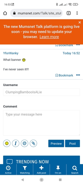 That bright orange banner about the changes...