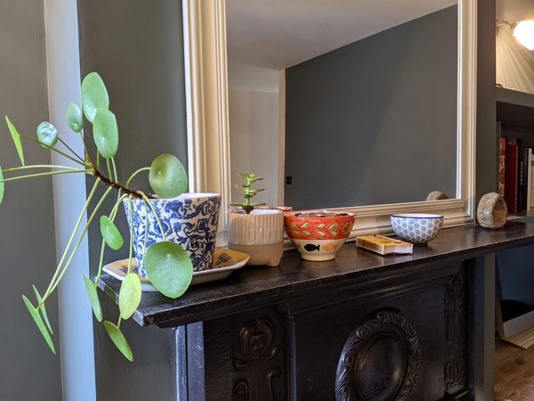 If you have a mantlepiece what do you have on it?