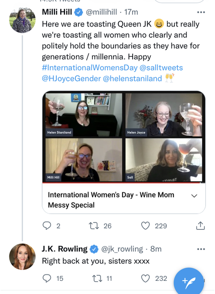 JKR on Twitter, a thank you.