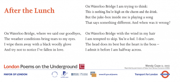 To ask what poem you return to to lift your spirits