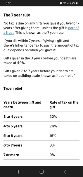 7 year rule and iht