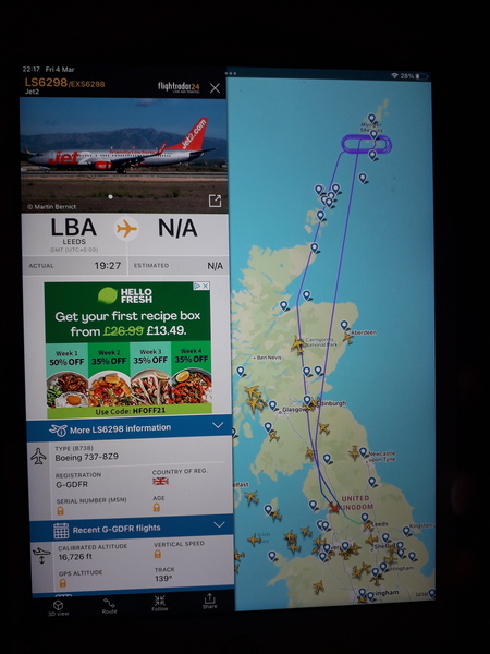 FlightRadar24 - high traffic following invasion