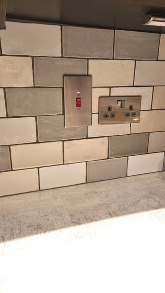 wall tiles joining work surface