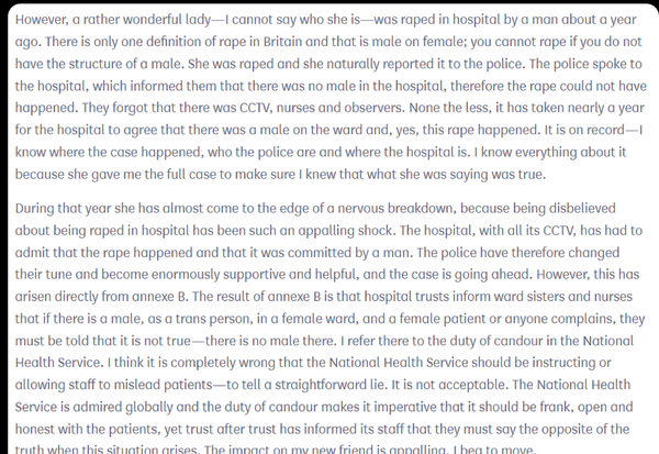 Hospital told police patient not raped because attacker transgender