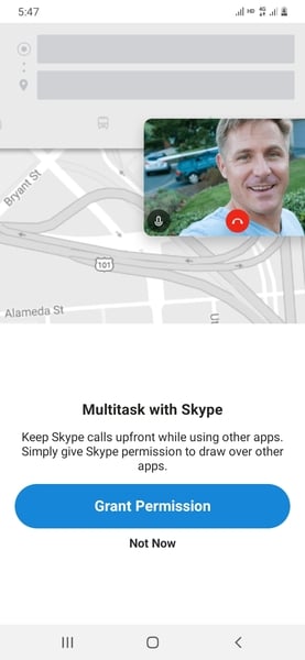 A man's face is appearing on my Skype call