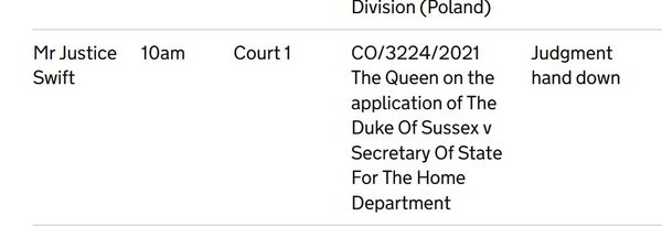 Harry suing the home office