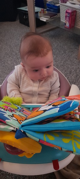 How many hours of stimulation does a 3.5 month old need?