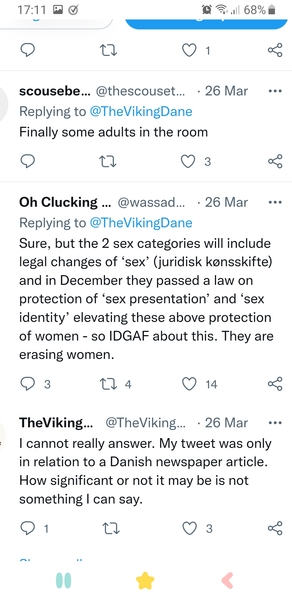 The Danish government states there are only two sexes. Men and women