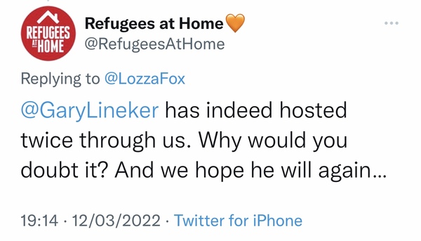 Support for those signing up to host Ukrainians.