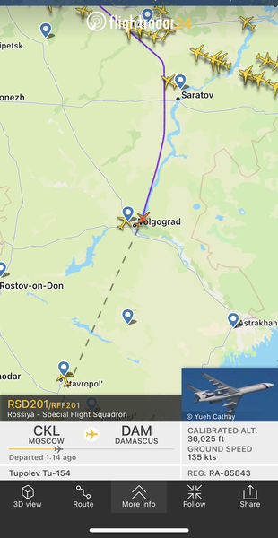 FlightRadar24 - high traffic following invasion