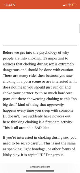 Choking during sex, is this normal