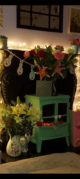 If you have a mantlepiece what do you have on it?