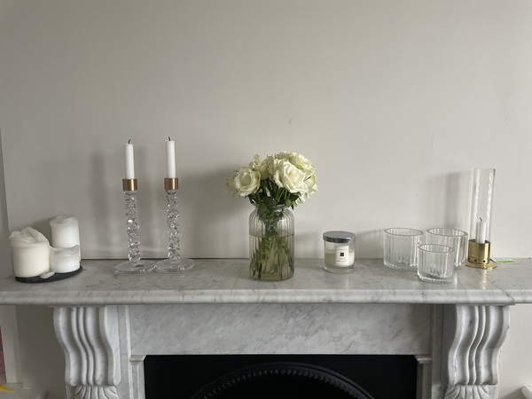 If you have a mantlepiece what do you have on it?