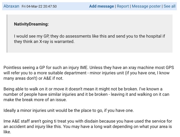 Would you go to a&e if you thought you had sprained your ankle?